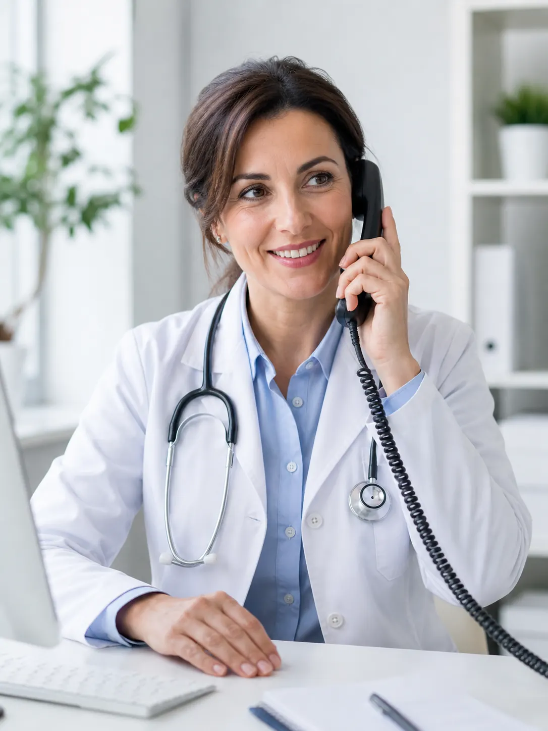 Healthcare professional reviewing a patient referral